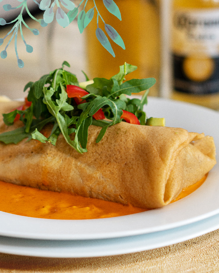 Crepe de pollo romesco