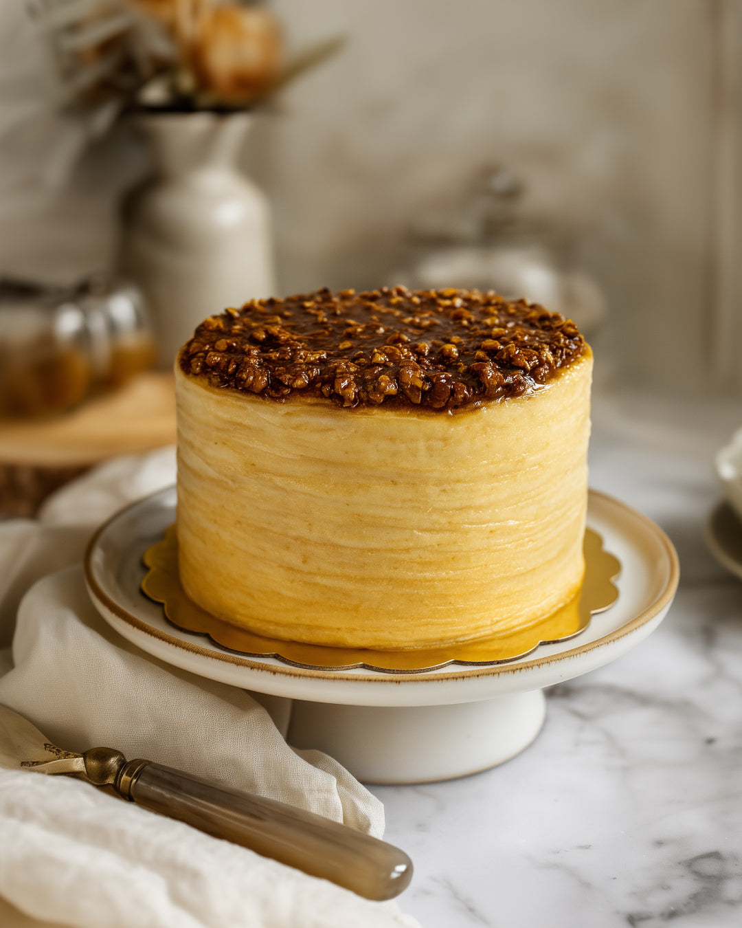 Crepe Cake Almond Salted Caramel