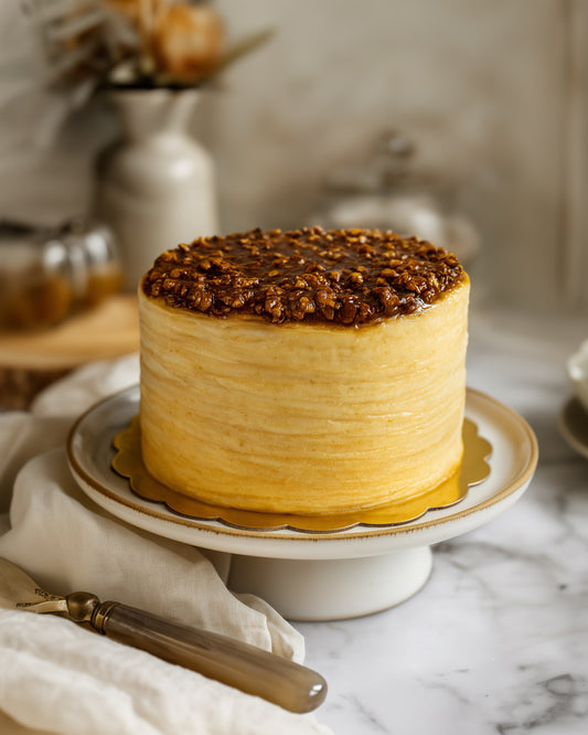 CREPE CAKE ALMOND SALTED CARAMEL