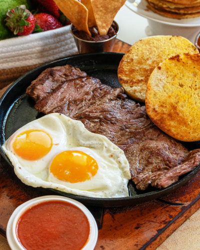 Steak and eggs